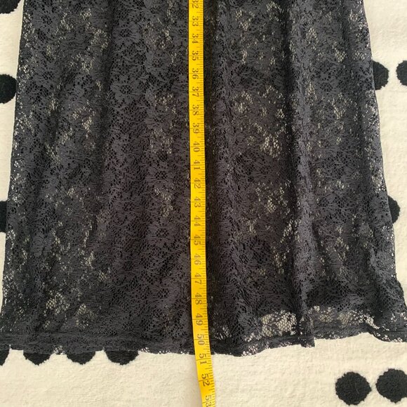 Vintage 90s Y2K B. Smart Black Sheer Lace Strapless Tube Top Maxi Dress - Picture 14 of 14
